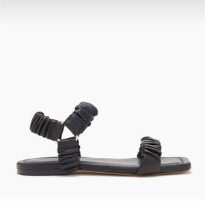 Ulla Johnson “Isabella” Black Ruched Sandals